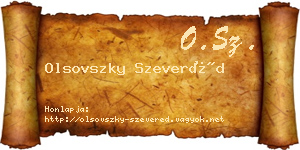 Olsovszky Szeveréd névjegykártya